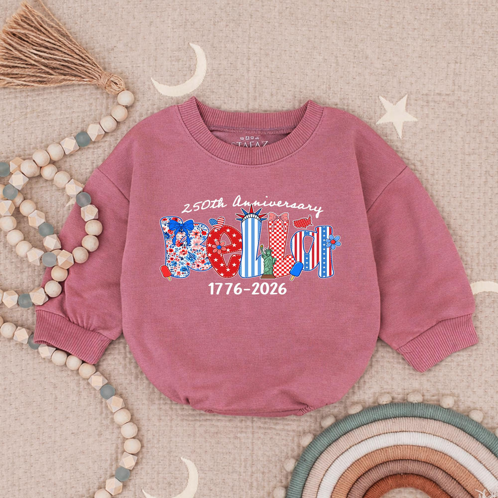 Personalized Patriotic Kids Shirt with BELIEVE Design 250th Anniversary Fourth of July Toddler Tee USA Baby Romper America 1776 2026