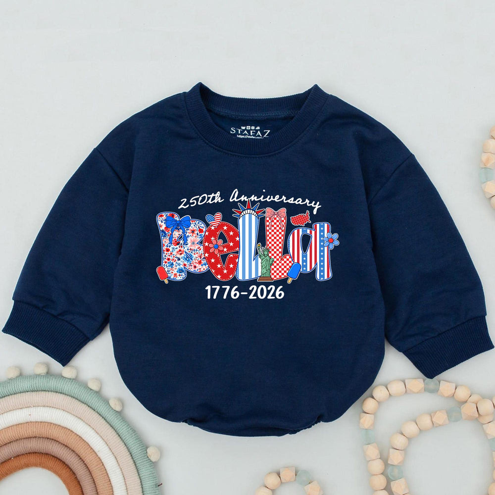 Personalized Patriotic Kids Shirt with BELIEVE Design 250th Anniversary Fourth of July Toddler Tee USA Baby Romper America 1776 2026