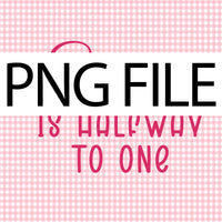 Personalized Pink Gingham Half Birthday Banner for Baby Girl, Custom 6 Month Party Backdrop with Emma Is Halfway to One Design
