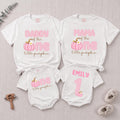 Personalized Pink Gingham Pumpkin Matching Family Shirts, Baby First Birthday Outfit, Soft Cotton Toddler Bodysuit for Fall Celebrations