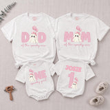 Personalized Pink Gingham 'Spooky One' Halloween Romper & Matching Family Shirts for Baby, Toddler, Kids, Mom & Dad - Soft Cotton Outfit