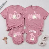 Personalized Pink Gingham 'Spooky One' Halloween Romper & Matching Family Shirts for Baby, Toddler, Kids, Mom & Dad - Soft Cotton Outfit