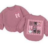 Personalized Pink Halloween Girl Witch Baby Bubble Romper for Toddlers 0-24M Soft Cotton Long Sleeve Outfit