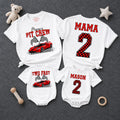 Personalized Pit Crew Race Car Two Fast 2nd Birthday Matching Shirts, Kids Romper and Family Tees Set in Soft Cotton for Spring Photos