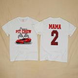 Personalized Pit Crew Race Car Two Fast 2nd Birthday Matching Shirts, Kids Romper and Family Tees Set in Soft Cotton for Spring Photos