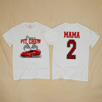 Personalized Pit Crew Race Car Two Fast 2nd Birthday Matching Shirts, Kids Romper and Family Tees Set in Soft Cotton for Spring Photos