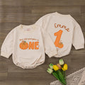 Personalized Pumpkin First Birthday Romper for Baby, This Little Pumpkin Is One Outfit, Fall Birthday Clothes with Custom Name Design