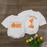 Personalized Pumpkin First Birthday Romper for Baby, This Little Pumpkin Is One Outfit, Fall Birthday Clothes with Custom Name Design