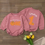 Personalized Pumpkin First Birthday Romper for Baby, This Little Pumpkin Is One Outfit, Fall Birthday Clothes with Custom Name Design