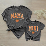 Personalized Pumpkin Gingham Family Shirts & Romper, Custom Baby Mini, Sister, Mama, Dada Fall Outfit, Soft Cotton for Autumn Celebrations