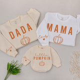 Personalized Pumpkin Theme Sweatshirts for Baby, Kids & Adults, Custom Name on Sleeve, Thanksgiving Outfit, Soft Cotton Fall Apparel