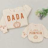 Personalized Pumpkin Theme Sweatshirts for Baby, Kids & Adults, Custom Name on Sleeve, Thanksgiving Outfit, Soft Cotton Fall Apparel