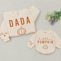 Personalized Pumpkin Theme Sweatshirts for Baby, Kids & Adults, Custom Name on Sleeve, Thanksgiving Outfit, Soft Cotton Fall Apparel