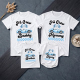 Personalized Racing Pit Crew Family Matching Shirts, Custom Name Baby Romper, Soft Cotton Birthday Outfit for Mommy, Daddy, Kids, Toddler