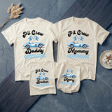 Personalized Racing Pit Crew Family Matching Shirts, Custom Name Baby Romper, Soft Cotton Birthday Outfit for Mommy, Daddy, Kids, Toddler