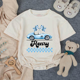 Personalized Racing Pit Crew Family Matching Shirts, Custom Name Baby Romper, Soft Cotton Birthday Outfit for Mommy, Daddy, Kids, Toddler