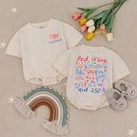 Personalized Red White and 250 Shirt for Kids with USA Outline and Name, Patriotic Baby Romper or Toddler Tee, Fourth of July Outfit