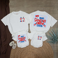 Personalized Red White and Blue Cousins Crew Shirt with American Flags Custom Name 4th of July Family Matching Tee USA Patriotic Outfit 2026