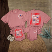 Personalized Red White and Blue Family Crew Shirts for 4th of July, Custom Patriotic Matching Outfits, Independence Day Celebration 2026