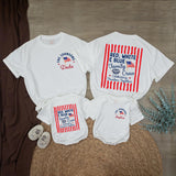 Personalized Red White and Blue Family Crew Shirts for 4th of July, Custom Patriotic Matching Outfits, Independence Day Celebration 2026