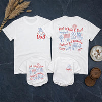 Personalized Red White and Two 2nd Birthday Shirt for Girls with Patriotic Theme Custom Name Outfit for 4th of July Party Celebration