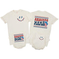 Personalized Retro 4th of July Matching Family Shirts American Mama or Dude Custom Independence Day Outfits Patriotic Baby Clothes