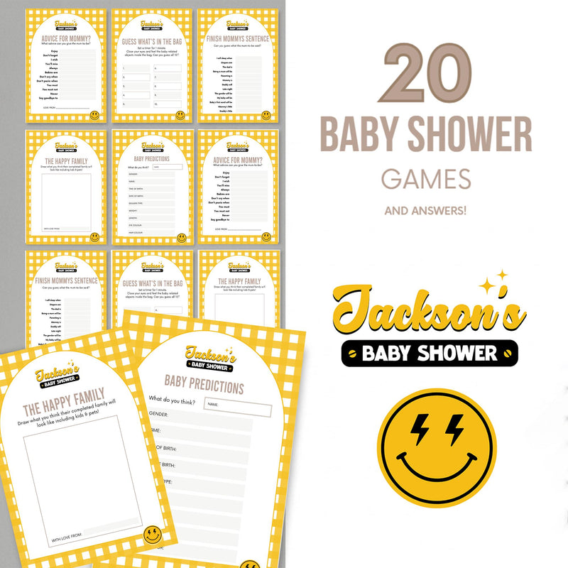 Personalized Retro Baby Shower Banner with Checkered Border and Lightning Bolt Design Custom Name Race Party Welcome Sign Decoration