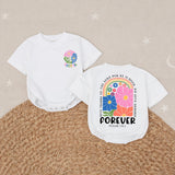 Personalized Retro Christian Baby Girl Romper with Floral Rainbow Design, Soft Baptism Outfit for Daughter, Psalm 136:1 Scripture Gift