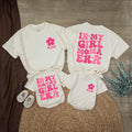 Personalized Retro Mama and Mini Matching Outfits with 70s Flower Design Custom Name Shirts for Baby Girl and Mother Gift