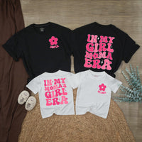 Personalized Retro Mama and Mini Matching Outfits with 70s Flower Design Custom Name Shirts for Baby Girl and Mother Gift