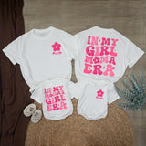 Personalized Retro Mama and Mini Matching Outfits with 70s Flower Design Custom Name Shirts for Baby Girl and Mother Gift