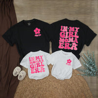 Personalized Retro Mama and Mini Matching Outfits with 70s Flower Design Custom Name Shirts for Baby Girl and Mother Gift