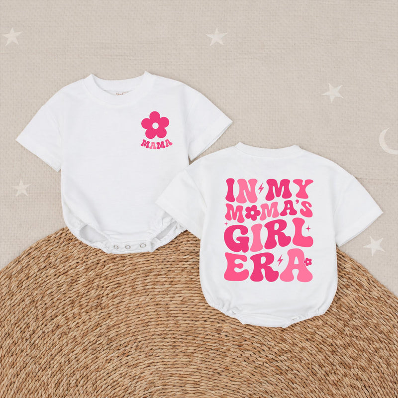 Personalized Retro Mama and Mini Matching Outfits with 70s Flower Design Custom Name Shirts for Baby Girl and Mother Gift
