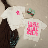Personalized Retro Mama and Mini Matching Outfits with 70s Flower Design Custom Name Shirts for Baby Girl and Mother Gift