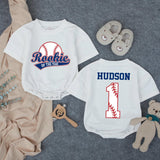 Personalized Rookie of the Year 1st Birthday Outfit Baseball Romper for Baby Boy Party Cotton Soft Comfortable Custom Name Design