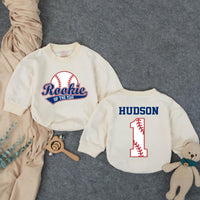 Personalized Rookie of the Year 1st Birthday Outfit Baseball Romper for Baby Boy Party Cotton Soft Comfortable Custom Name Design