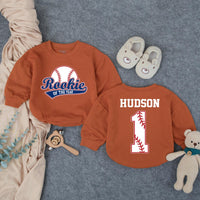 Personalized Rookie of the Year 1st Birthday Outfit Baseball Romper for Baby Boy Party Cotton Soft Comfortable Custom Name Design