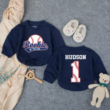 Personalized Rookie of the Year 1st Birthday Outfit Baseball Romper for Baby Boy Party Cotton Soft Comfortable Custom Name Design