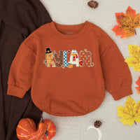 Personalized Rylan Thanksgiving Baby Romper with Turkey Design Fall Infant Outfit Soft Cotton Holiday Clothes for Boys or Toddlers Gift