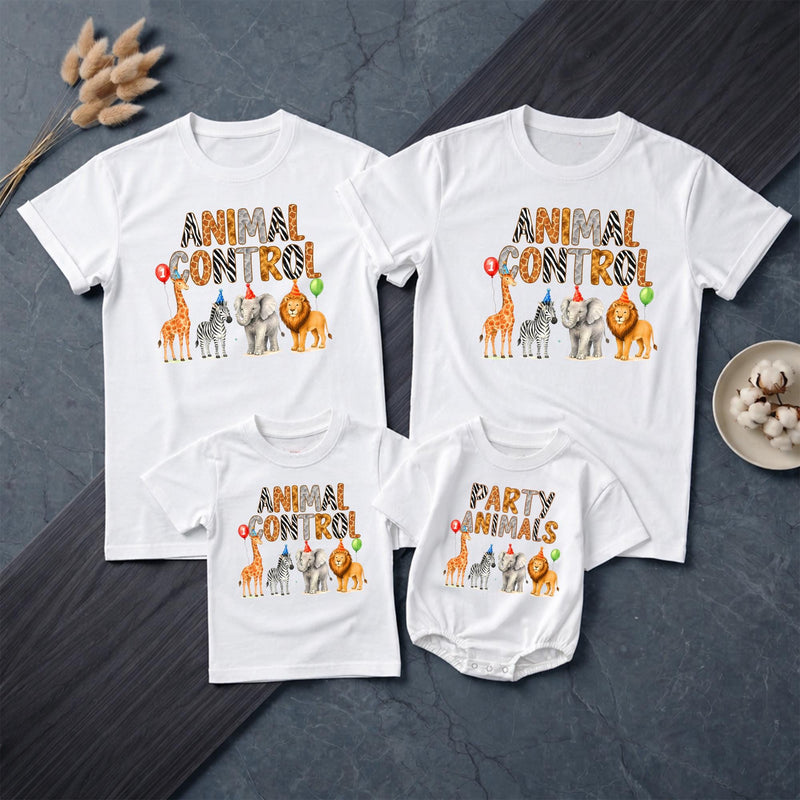 Personalized Safari First Birthday Matching Family Shirts, Jungle Animal Theme Party Outfits for Baby, Toddler, Mom, Dad, Soft Cotton Tees