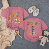 Personalized Safari First Birthday Matching Family Shirts, Jungle Animal Theme Party Outfits for Baby, Toddler, Mom, Dad, Soft Cotton Tees