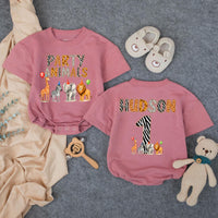 Personalized Safari First Birthday Matching Family Shirts, Jungle Animal Theme Party Outfits for Baby, Toddler, Mom, Dad, Soft Cotton Tees