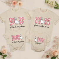 Personalized Silly Goose Birthday Shirt with Cartoon Goose Design Matching Family Outfit for 1st Birthday Party Toddler Baby Gift