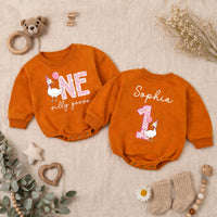 Personalized Silly Goose First Birthday Baby Romper, Goose Balloon 1st Birthday Baby Bodysuit, Cute Animals Infant Clothes, Baby Shower Gift