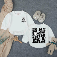 Personalized Soccer Sister Baby Romper with Retro Amelia Design, Toddler Girl Gameday Outfit, Soft Cotton Playful Gift for Birthdays