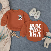 Personalized Soccer Sister Baby Romper with Retro Amelia Design, Toddler Girl Gameday Outfit, Soft Cotton Playful Gift for Birthdays