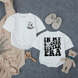 Personalized Soccer Sister Baby Romper with Retro Amelia Design, Toddler Girl Gameday Outfit, Soft Cotton Playful Gift for Birthdays