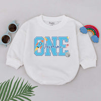 Personalized Space-Themed First Birthday Romper for Baby Boy with Rocket Design Soft Cotton Outfit Custom Name One Year Celebration Gift