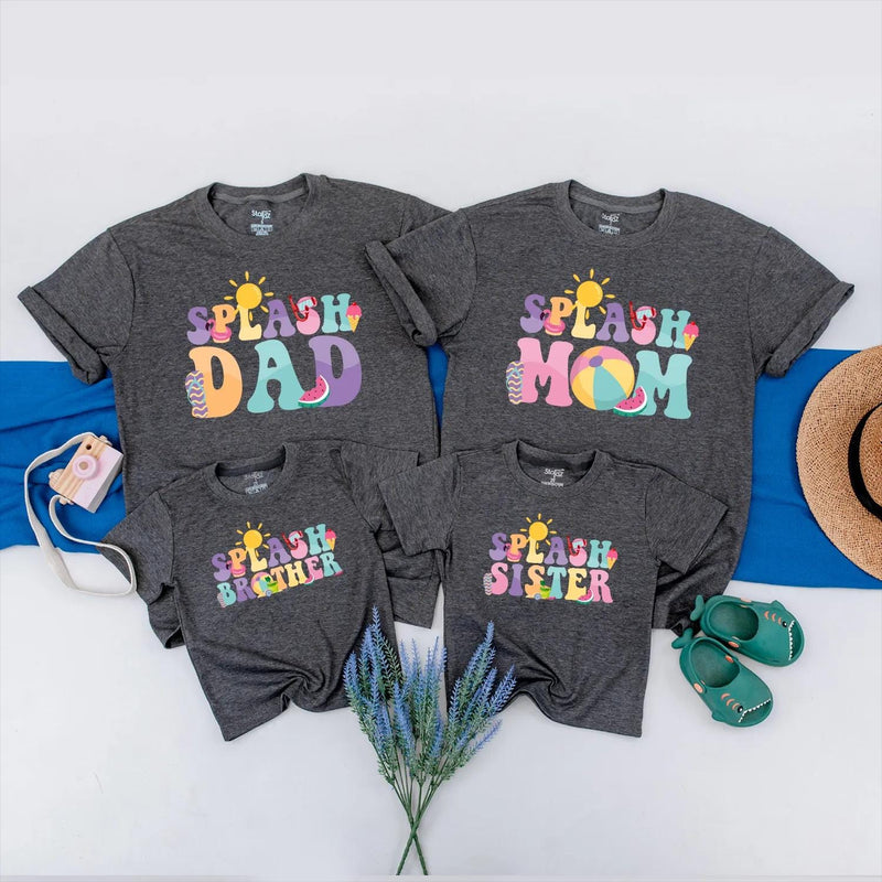 Personalized Splash Into One Birthday Family Shirts Custom Summer Pool Party Outfit Baby Girl Tropical Vacation Clothes Matching Gift