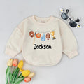 Personalized Sports Baby Romper with Baseball Bat and Trophy Custom Name Outfit for Toddler Game Day Gift Soft Cotton Gender Reveal Clothing